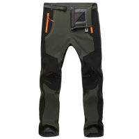 Winter Pants Men Outdoor Thicken Fleece Soft Shell Trousers Men Waterproof Windproof Warm Breathable Stretch Sports Cargo Pants