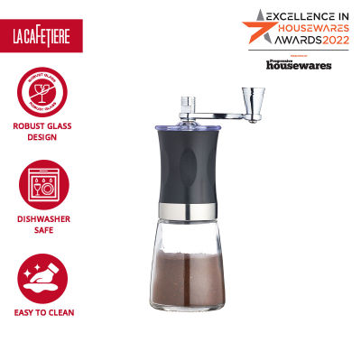 La Cafetiere Hand-Cranked Small Coffee with Manual Assembly Consistency Grind Stainless Steel ที่บดกาแฟมือหมุน