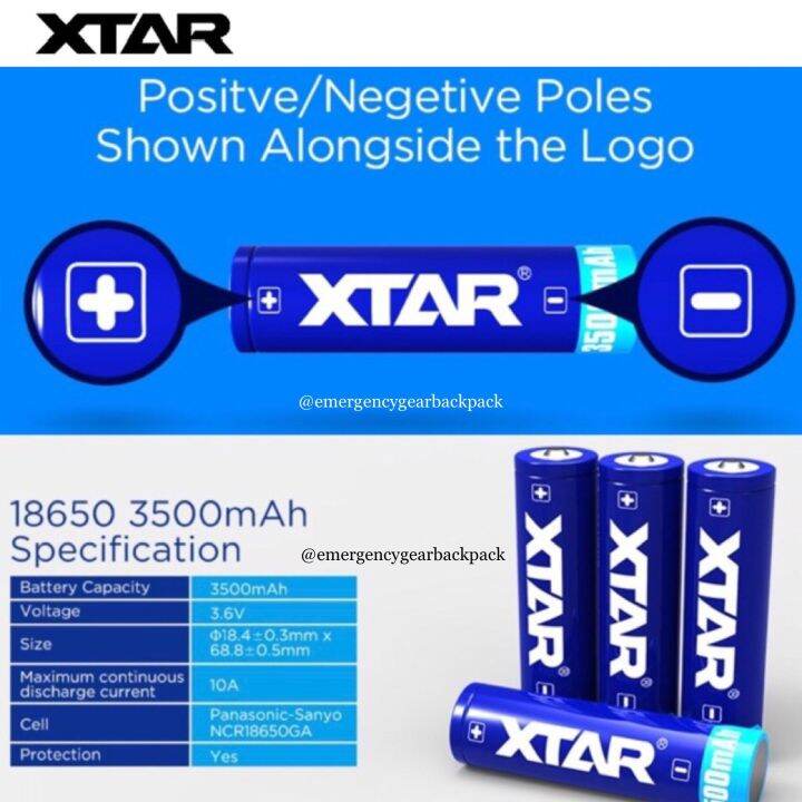 Xtar 18650 Rechargeable Li-Ion Battery 3500mAh