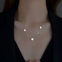 Trendy 925 Sterling Silver O-Chain Love Choker Smooth Heart Necklace Jewelry Women Wedding Fine Accessories For Girl NK134 Fashion Chain Necklaces