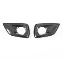 for Nissan Navara NP300 2016-2021 Carbon Fibre Car Front Fog Light Lamp Decorative Frame Cover Trim Sticker Accessories