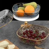 【Ready】? New product high-end fruit plate home livg room tea fruit plate thickened light luxury sle high-end large-caci snack display plate