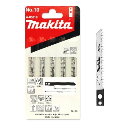 ใบเลื่อยจิ๊กซอว์ สำหรับตัดไม้ Makita No.10 ใบเลื่อยจิ๊กซอว์สำหรับตัดไม้,ตัดPVC  ความหนา 4-50มม. 1แพ็คเกจบรรจุ 5ใบ.