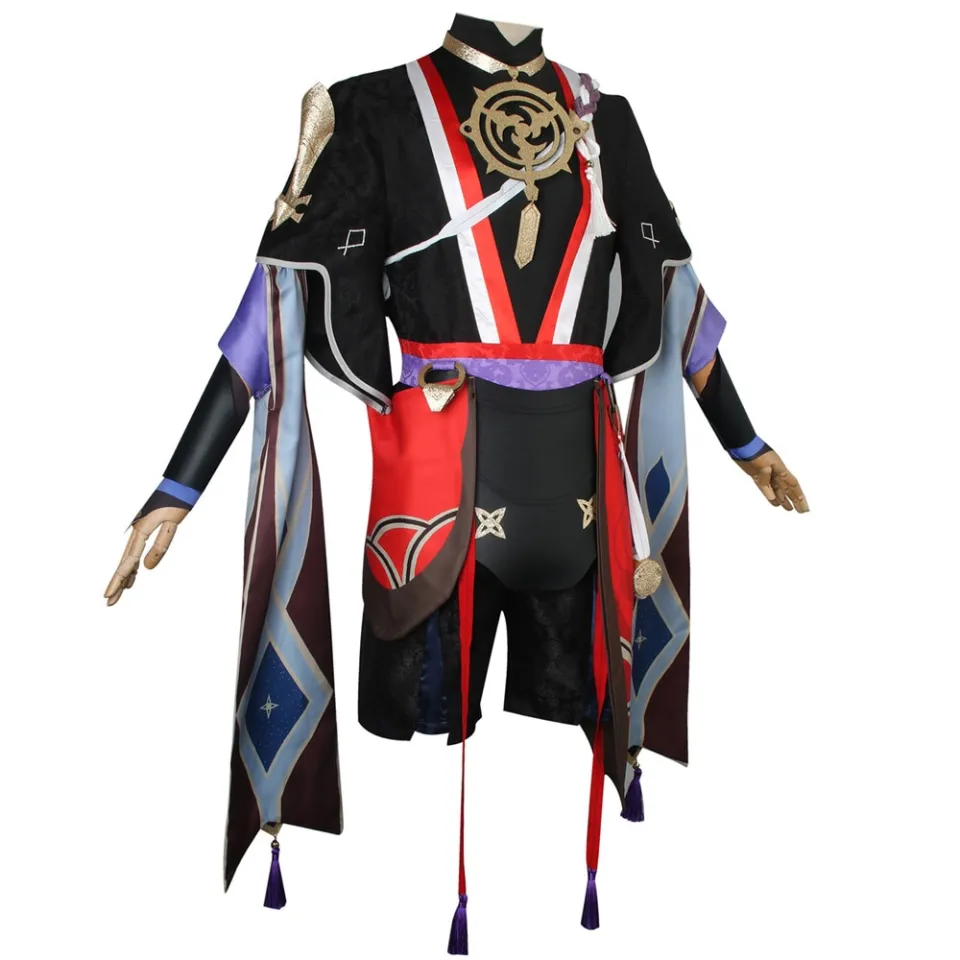 Genshin Impact Scaramouche Cosplay Outfit Jogo De Roupa Anime Fantasia  Festa De Carnaval Conjunto Completo - Escorrega o Preço