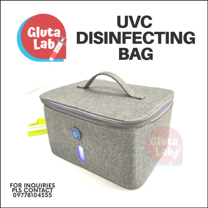 GLUTA LAB Portable GRAY 13 LED UV Light Sanitizer Bag UV Light Cleaner