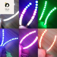 YALA กันน้ำกันน้ำได้ ขนตาปลอมเรืองแสง LED สร้างสรรค์และสร้างสรรค์ สีสันสดใส ชั้นวางตาเรืองแสงฮาโลวีน ของขวัญสำหรับเด็ก แฟลชสำหรับแฟลช ผู้หญิงผู้ชาย