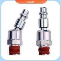 GAIYUAN 2PCS 1/4in NPT ข้อต่อหมุนและปลั๊ก ด้ายสำหรับผู้ชาย ยืดหยุ่นได้ อุปกรณ์ท่ออากาศ ทนทานและทนทาน อุปกรณ์สำหรับอุตสาหกรรม ปลั๊กลมหมุน เครื่องมือนิวเมติก