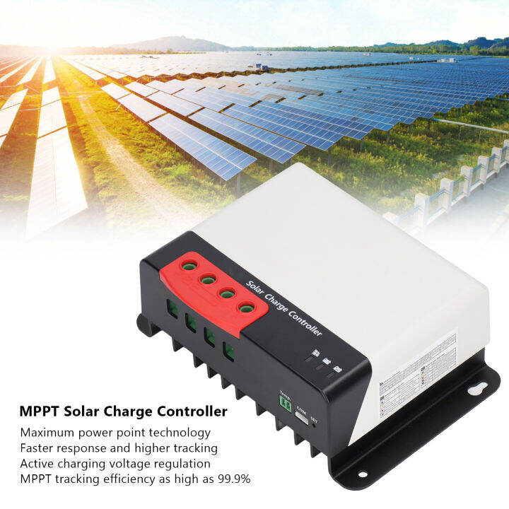 MPPT Solar Charge Controller แผงควบคุม 12V 24V การระบุแรงดันไฟฟ้าด้วยตนเอง 40A Lazada.co.th