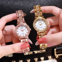 （A Decent035）นาฬิกาผู้หญิงนาฬิกา SteelRhinestone นาฬิกาแขวน Relogio Feminino