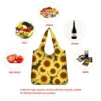 FORUDESIHNS Multicolor Dog Print Shopping Bag Large Capacity Grocery Bags Eco-friendly Folding Picnic Bag Travel Shoulder Tote