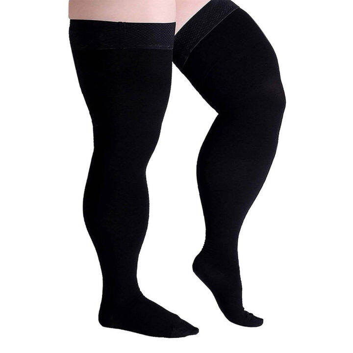 Plus Size Over The Knee Compression Stockings 23 32mmhg Men Elastic Closed Toe Varicose Veins 2657