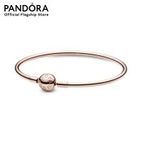 Pandora Rose  Moments Bangle เครื่องประดับ สร้อยข้อมือ สีโรส โรส สร้อยข้อมือสีโรส สร้อยข้อมือโรส ชาร์ม สร้อยข้อมือแบบชาร์ม สร้อยข้อมือใส่ชาร์ม สร้อยข้อมือแพนดอร่า แพนดอร่า