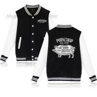 {AH Department Store}PorkChop Garage เสื้อแจ็คเก็ตสีแดงผู้ชาย39; S Street Trend Wild Pilot ชุดเบสบอลคู่สบายๆหลวม Hip Hop Tops เสื้อผ้า