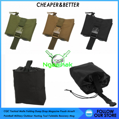 Ngaaihak Cqc Tactical Molle Folding Dump Drop Magazine Pouch Airsoft Paintball Military Outdoor Hunting Tool Foldable Recovery Mag Bag