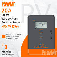 PowMr MPPT ตัวควบคุมเครื่องชาร์จพลังงานแสงอาทิตย์ 20A 12V 24V ตัวควบคุมแผงโซลาร์เซลล์ 60V PV INPUT LCD Display โหมดควบคุมโหลดต่างๆ POW-Keeper1220