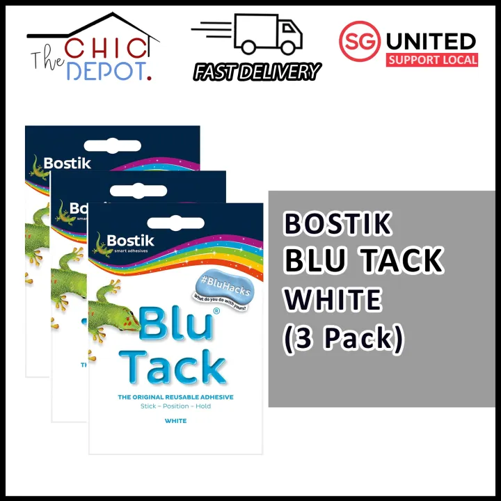 3 PACK BUNDLE] Bostik Blu Tack White Tack Clean Blu Blue tac Safe Handy  size 45g | Lazada Singapore