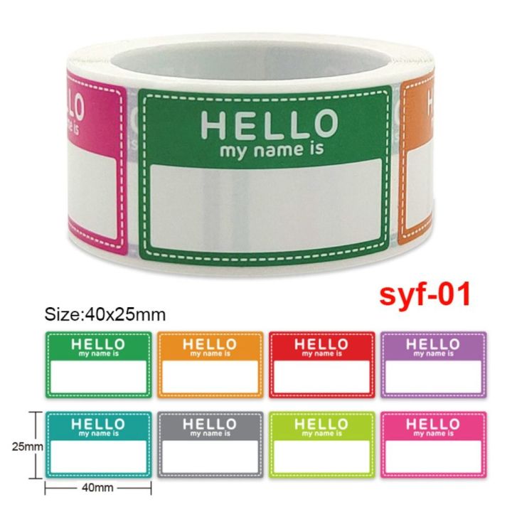 feeoung-สวัสดีชื่อของฉันคือ-ป้ายชื่อแท็กชื่อ-กาวในตัว-ว่างเปล่าไม่มี-ป้ายชื่อป้ายชื่อ-ใช้งานได้หลากหลาย-8สี-สติกเกอร์ชื่อ-ปาร์ตี้งานปาร์ตี้