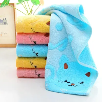 【 Cw】ขายร้อนไม่บิดเส้นใยไม้ไผ่เพลงแมวเด็กล้างผ้าขนหนูสปาผ้าขนหนูอาบน้ำใบหน้า