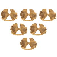 6Pcs/Lot Retro Ginkgo Leaf Napkin Buckle Napkin Ring, Suitable for Dinner Decoration of Wedding Hotel Banquet Table