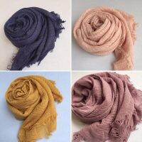 Women Muslim Plain Soft Crinkle Cotton Hijab Scarf