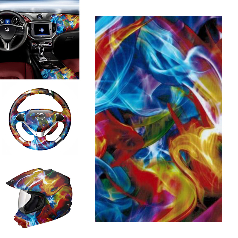 Rainbow Flames Style Hydro Dipping Water Transfer Hydrographic Film PVA 50*100cm 