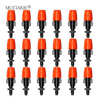 MUCIAKIE 20PCS ปรับสวนหยดชลประทาน Misting หัวฉีด Micro Flow Head Drippers 0.8มม. ท่อสเปรย์47มม. Barb