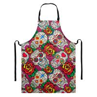 Cartoon Skull Print Kitchen Apron Sleeveless Apron Men Women Home Cleaning Tools Kitchen Home Cooking Baking Baking Accessories Aprons