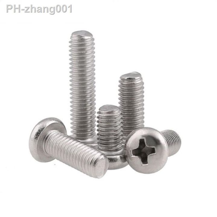 pan-head-phillips-machine-screws-m1-m1-2-m1-4-m1-6-m4-304-stainless-steel-round-head-cross-bolts-length-3-100mm