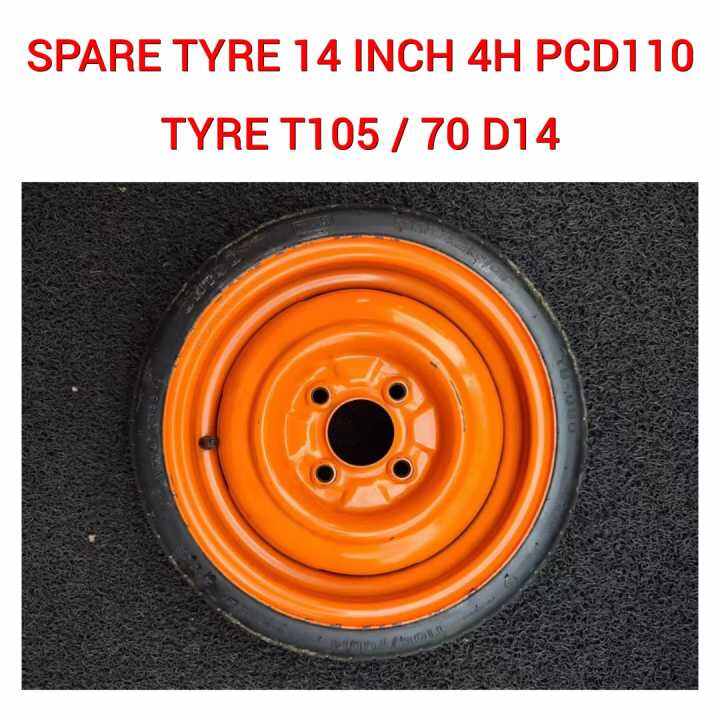 Perodua Kancil Spare Tyre 14" Inch Inci 4H PCD110 ( T105 / 70 D14