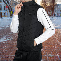 Unisex Heated Vest 9 Area Heating Control Temperature Jacket Smart With Zipper Pocket For Outdoor Trekking