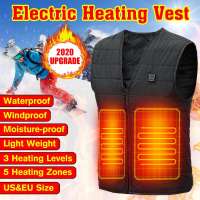 Men autumn Outdoor USB 5 places Infrared Heating Vest Jacket Winter Flexible Electric Thermal Clothing Waistcoat Fishing Hiking