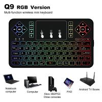 Q9s Bluetooth-compatible Wireless Mini Keyboard 80 Keys Backlit with Touchpad Air Mouse Remote Control For Android TV Box Tablet