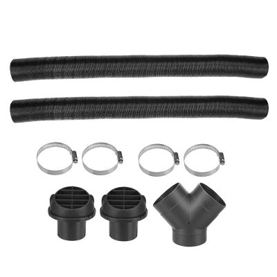 75mm Car Auto Heater Pipe Duct Y Piece Warm Air Outlet Vent Hose Clips Set for Parking Heater Webasto Eberspacher