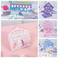 IJVBTV Cinnamoroll สติกเกอร์จัดสวน Kuromi 3D กระดาษสำหรับตกแต่ง อะนิเมะ สติกเกอร์ตกแต่ง Melody DIY ตกแต่งดีไอวาย สติกเกอร์วัสดุกระเป๋า เด็ก/เด็ก