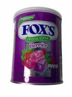 FOXS CRYSTAL CLEAR BERRIES สีม่วง  ลูกอม,กระป๋อง 1กระป๋อง/บรรจุ 180g ราคาพิเศษ สินค้าพร้อมส่ง