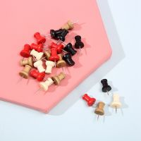 MOGII 30pcs Office &amp; School Stationery Supplies Decorative Wall Studs Drawing Pins Wooden Thumb Tacks for Cork Board Clips Pins Tacks