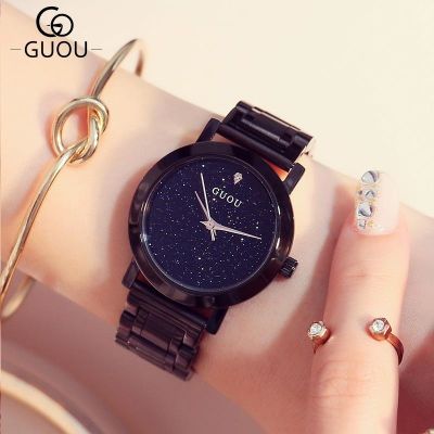 ☢✖✓ Luxury Starry Sky ผู้หญิงนาฬิกาแฟชั่นสแตนเลสผู้หญิงสีดำนาฬิกา Reloj Mujer Saati สุภาพสตรีนาฬิกา Montre Femme Hodinky