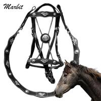 Special Offers Horse Halters With Metal Buckle And Lead Ropes PU Leather Horses Halter And Lead Ropes Unfettered Comfortable Horse Halters