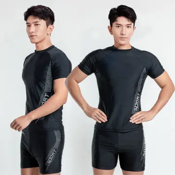 Rash Guard Set for Boys Swim Shorts with Short Sleeve Tops 2Pcs
