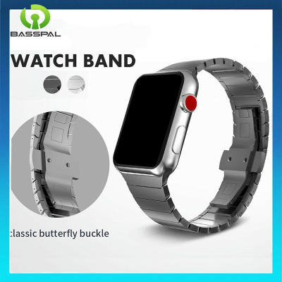สายนาฬิกาลูกปัดสแตนเลสสำหรับ Apple สายนาฬิกาข้อมืออัลตร้า49มม. 44มม. 42มม. 40มม. 41มม. 45มม. สำหรับ I Watch Series 6 5 SE 1 2 3 4 7 8โลหะสแตนเลสสตีลกำไลข้อมือตัวล็อกแบบผีเสื้อ