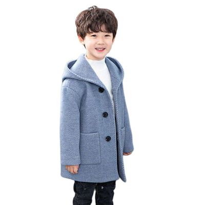 Winter Woolen Jacket For Boy New 2021 Korean Version Fashion Thickening Handsome Mid-Length Keep Warm Casual Childrens Clothing