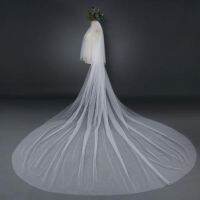 【CW】 picture Wedding Veil 3 Meters Cathedral Soft Bridal Veils With Comb two layers Ivory Accessories