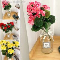 【hot】♧卍✴  36cm Artificial Geranium Pink Flowers Wedding Ceremony Garden Bouquet