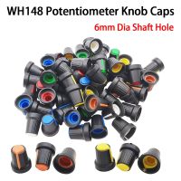 10Pcs/Lot 5x17mm WH148 Potentiometer Knob Cap 6mm Dia Shaft Hole Plum Handle Plastic Volume Control Switch Rotating Cone Caps