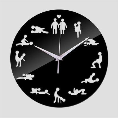 [24 Home Accessories] ใหม่นาฬิกาแขวนผนังดีไซน์ทันสมัยติดผนังตำแหน่งเพศด้วยตนเอง3d สำหรับห้องนั่งเล่นกระจกควอตซ์เงียบสติกเกอร์นาฬิกา Klok
