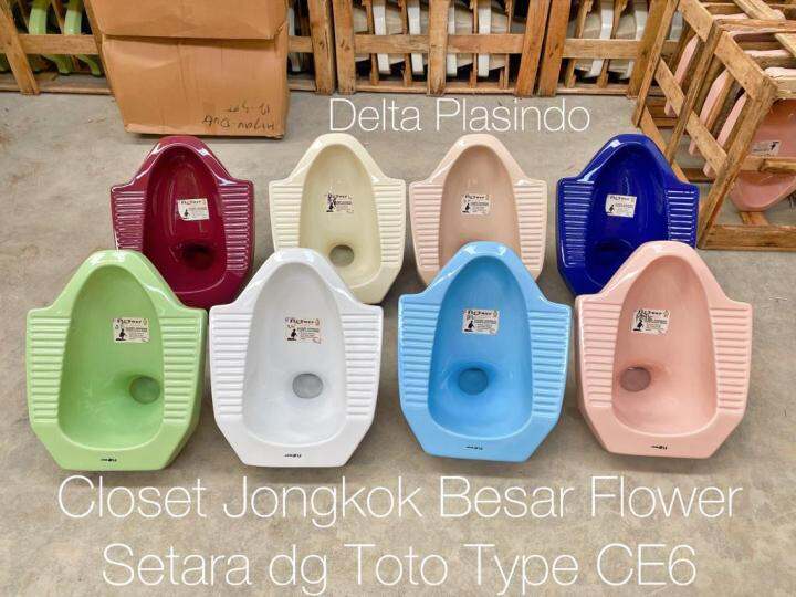 Closet Jongkok Besar Flower Setara Toto CE6 | Lazada Indonesia