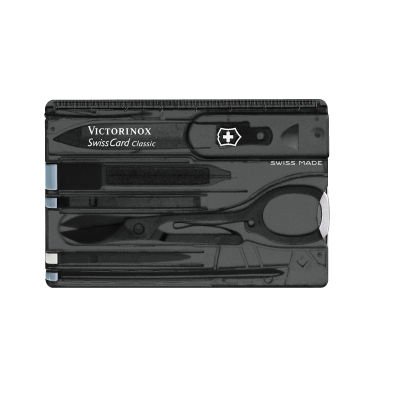 Victorinox มีดพับ/การ์ด Swiss Army Knives - Swiss Card Classic, Black Translucent (0.7133.T3)