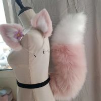 Spot parcel post Animal Ears Handmade Ling Na Bei Er Pink Fox Tail cos Lina Ear Hair Band kc Beast Tail Props