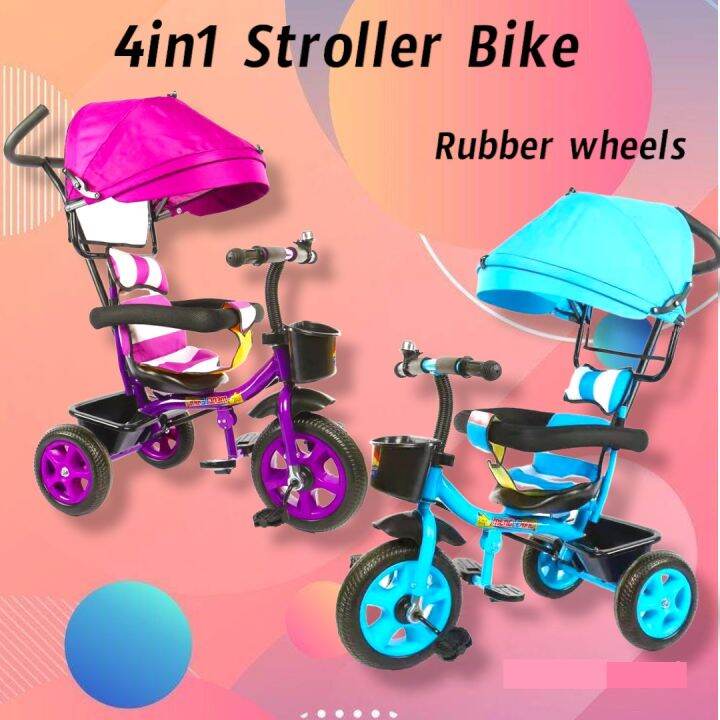 Push stroller 4in1 baby stroller rubber wheels for kids Lazada PH