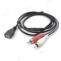 1.5M/5 Ft USB 2.0 A Female Socket To 2 RCA Male Plug connector Audio Video Extension Cable Adapter WB5TH